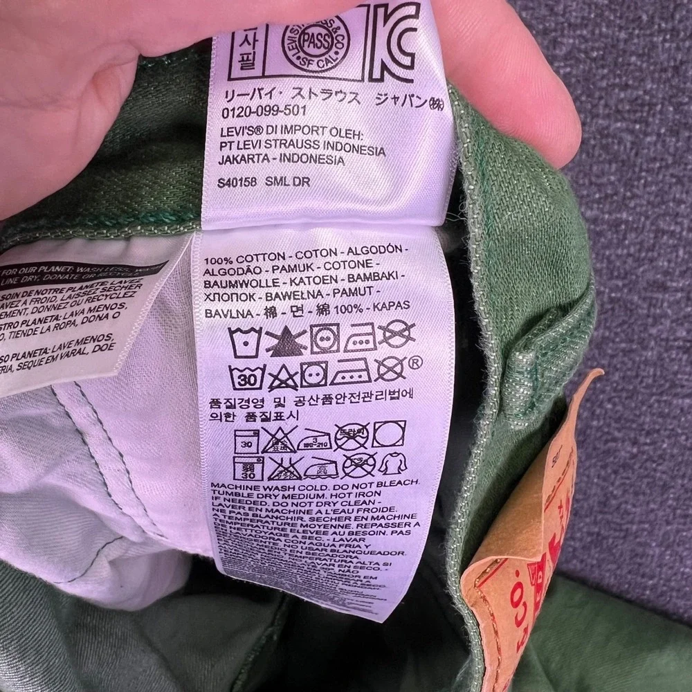 Levis 501 Original Jeans Mens 36x30 Green Straight Classic Button‎ Fly Fits34x28